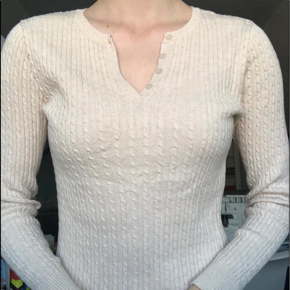 Jeanne Pierre lightweight cream sweater